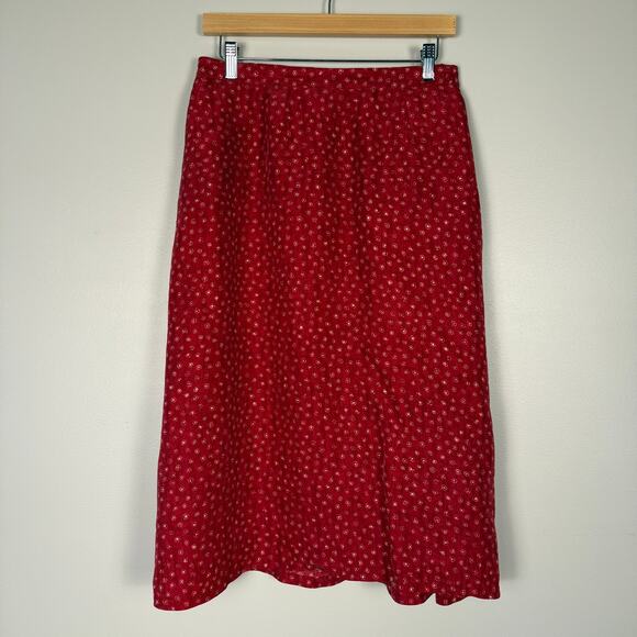 Vintage 90s Cottagecore Coquette Petite Maxi Skirt Burnt Orange Boho 14P - Picture 1 of 4